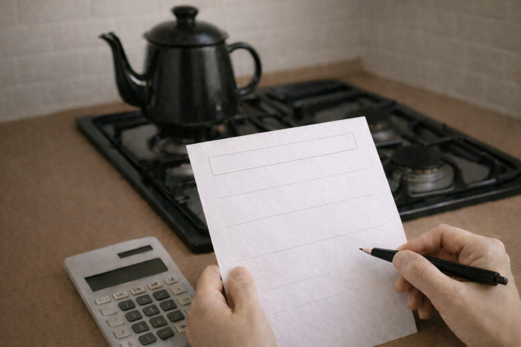 プロパンガスの請求書を見て料金が高すぎるかどうかを確認するイメージ